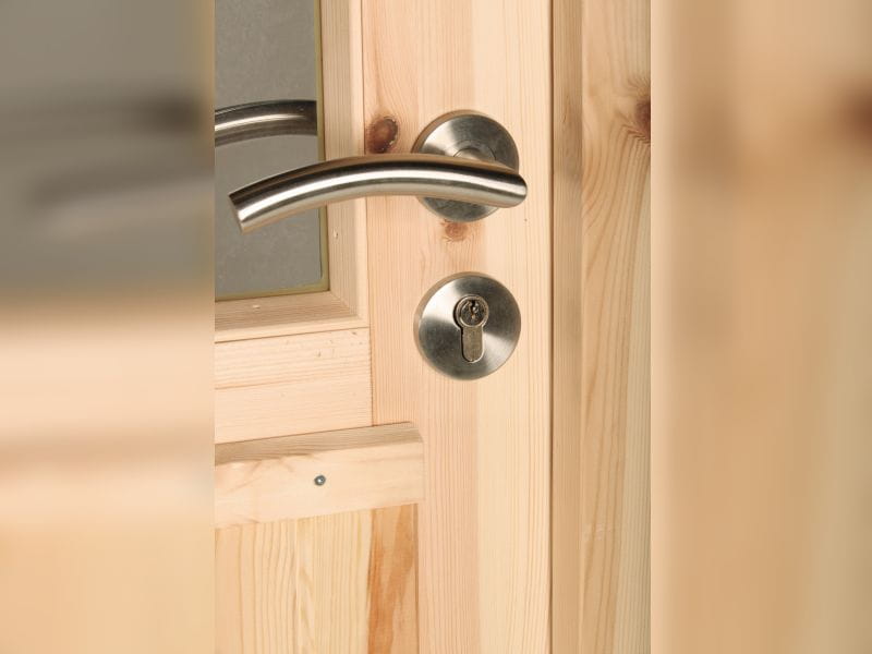 Wolff Finnhaus Pulti 34-C Typ 5 mit Milchglas-Tür naturbelassen