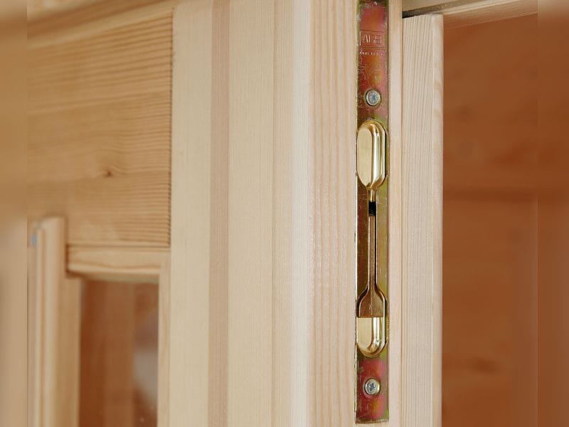 Wolff Finnhaus Pulti 34-C Typ 5 mit Milchglas-Tür naturbelassen