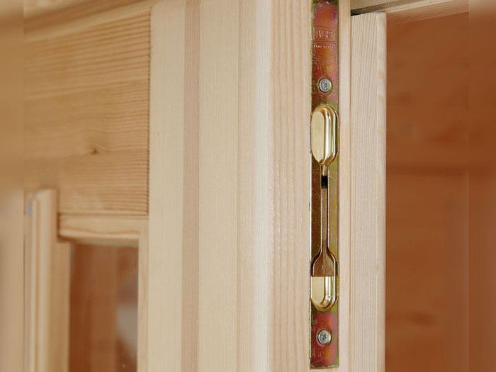 Wolff Finnhaus Pulti 34-C Typ 5 mit Milchglas-Tür naturbelassen