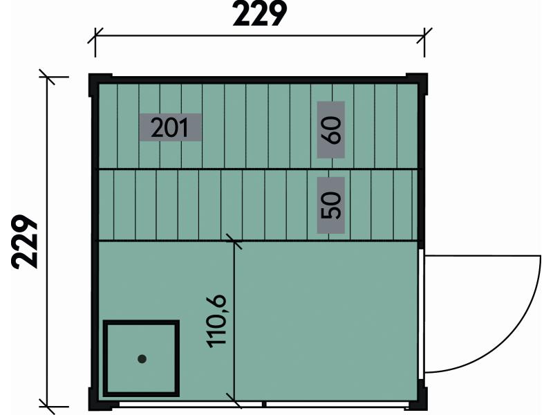 Wolff Finnhaus Sauna Paradiso 2x2, anthrazit