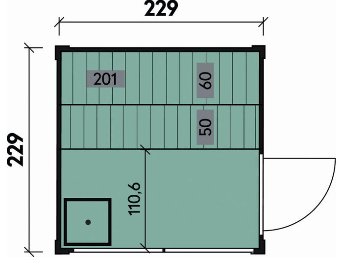 Wolff Finnhaus Sauna Paradiso 2x2, anthrazit