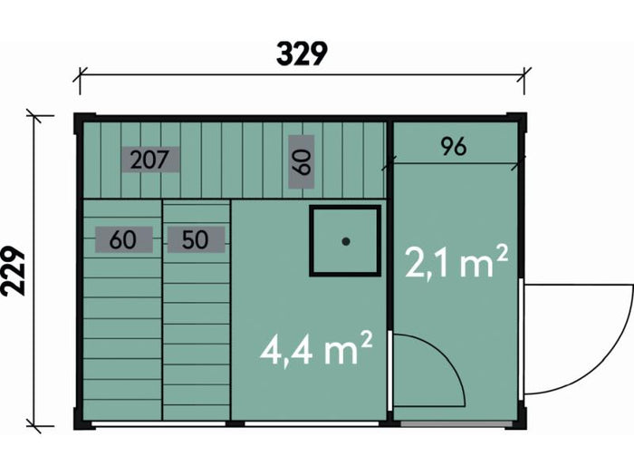 Wolff Finnhaus Sauna Paradiso 3x2 2-Raum, anthrazit