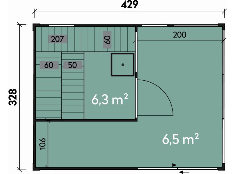 Wolff Finnhaus Sauna Paradiso 4x3 (2-Raum)