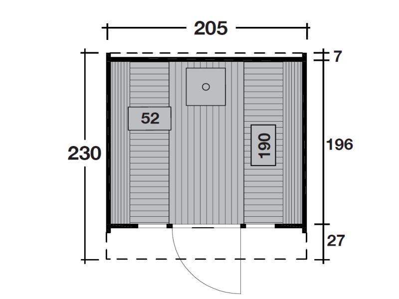 Wolff Finnhaus Saunafass 230 basic als Bausatz mit schwarzen Dachschindeln