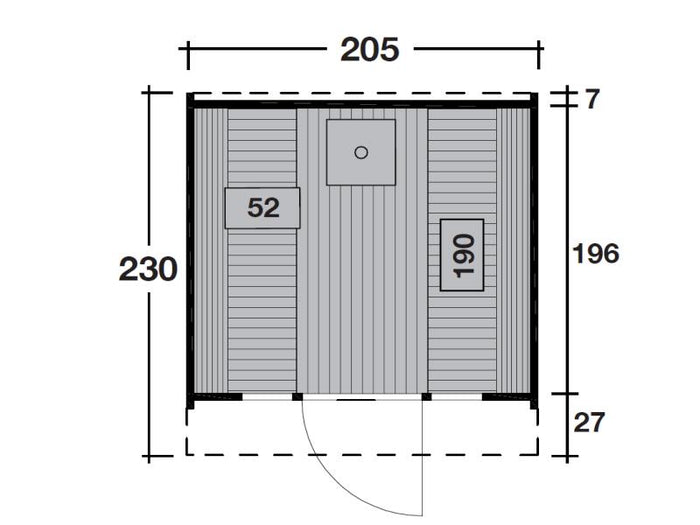 Wolff Finnhaus Saunafass 230 basic als Bausatz mit schwarzen Dachschindeln