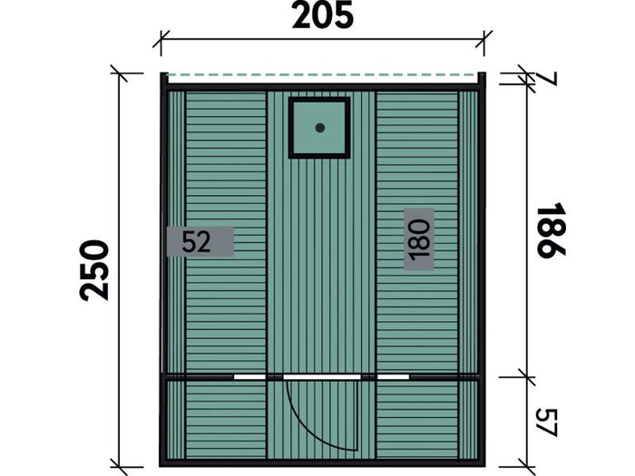 Wolff Finnhaus Saunafass 250 montiert