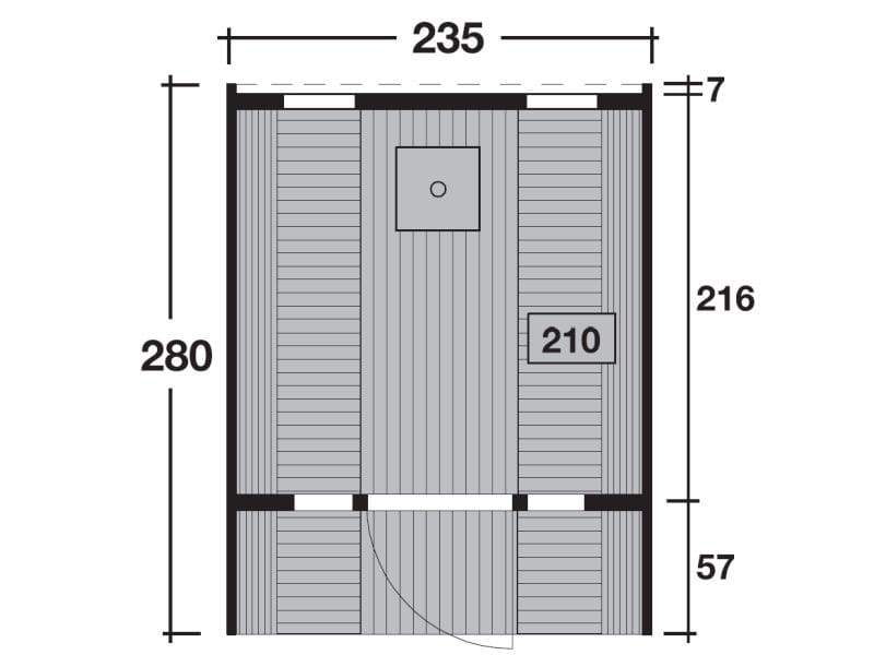 Wolff Finnhaus Saunafass 280 de luxe montiert DS schwarz