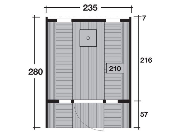 Wolff Finnhaus Saunafass 280 de luxe montiert DS schwarz