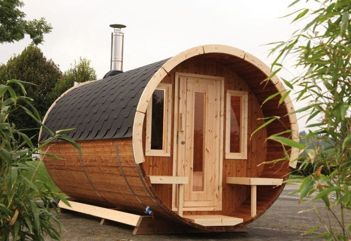 Wolff Finnhaus Saunafass 280 de luxe Thermoholz Bausatz DS schwarz