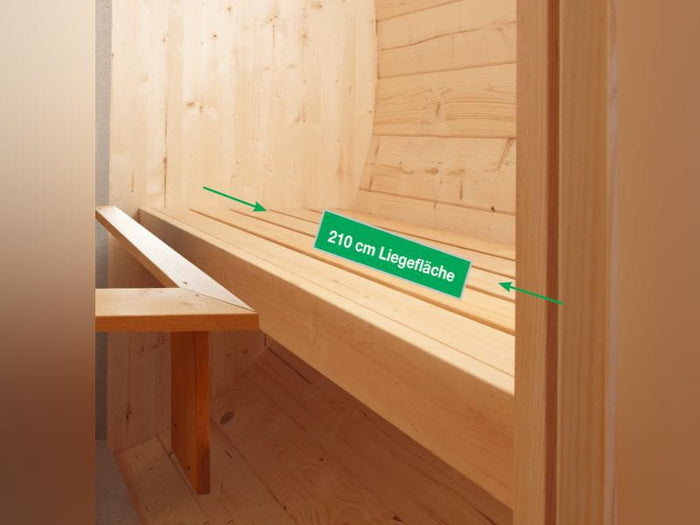 Wolff Finnhaus Saunafass 330 2 Räume DS schwarz, Hellgrau