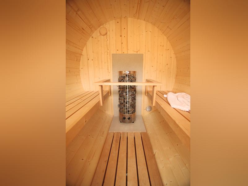 Wolff Finnhaus Saunafass 330 2 Räume DS schwarz, Hellgrau