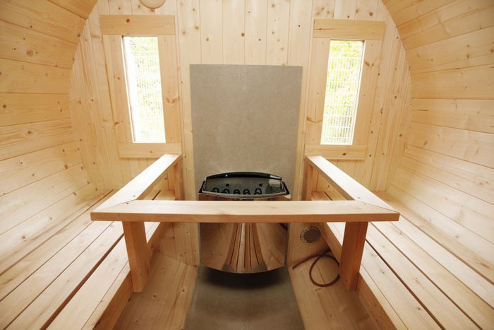 Wolff Finnhaus Saunafass 330 2-Räume DS schwarz, Walnuss