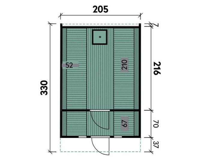 Wolff Finnhaus Saunafass 330 2- Raum als Bausatz