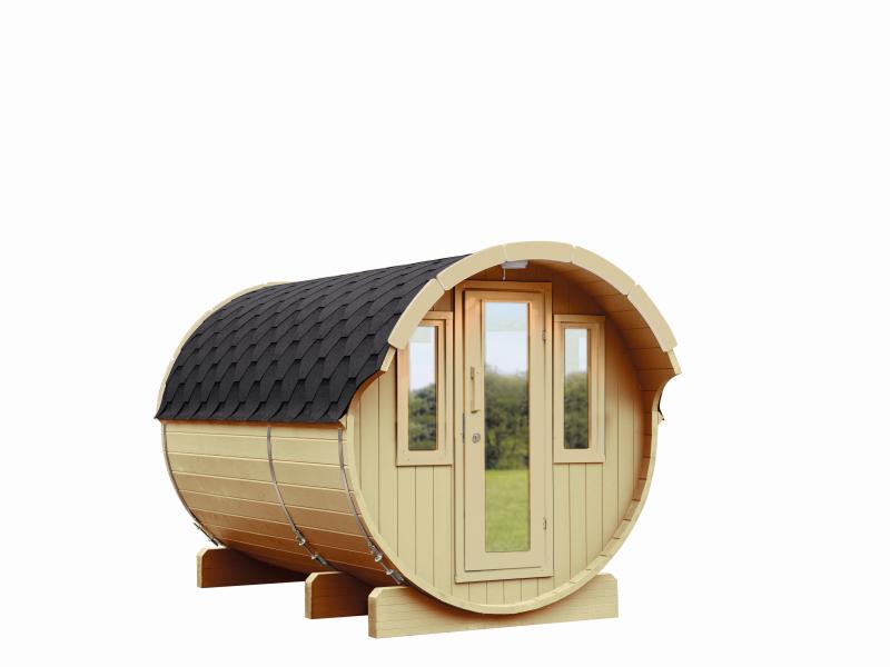 Wolff Finnhaus Saunafass 330 als Bausatz inkl. Dachschindel schwarz