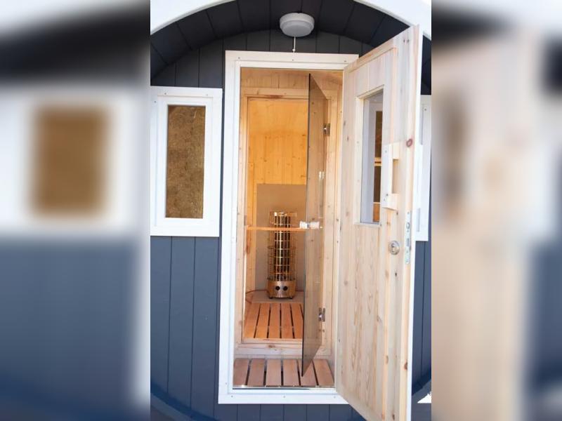 Wolff Finnhaus Saunafass 330 als Bausatz inkl. Dachschindel schwarz