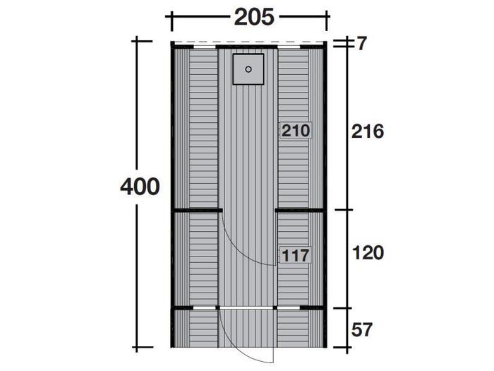 Wolff Finnhaus Saunafass 400 als Bausatz