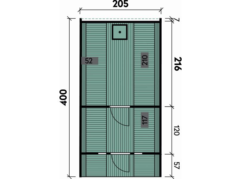 Wolff Finnhaus Saunafass 400 als Bausatz
