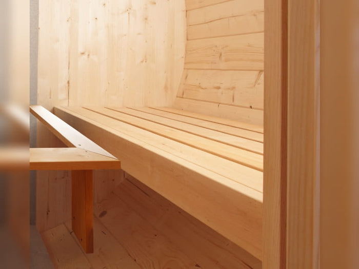 Wolff Finnhaus Saunafass Basic 280 montiert DS schwarz Anstrich Kiefer