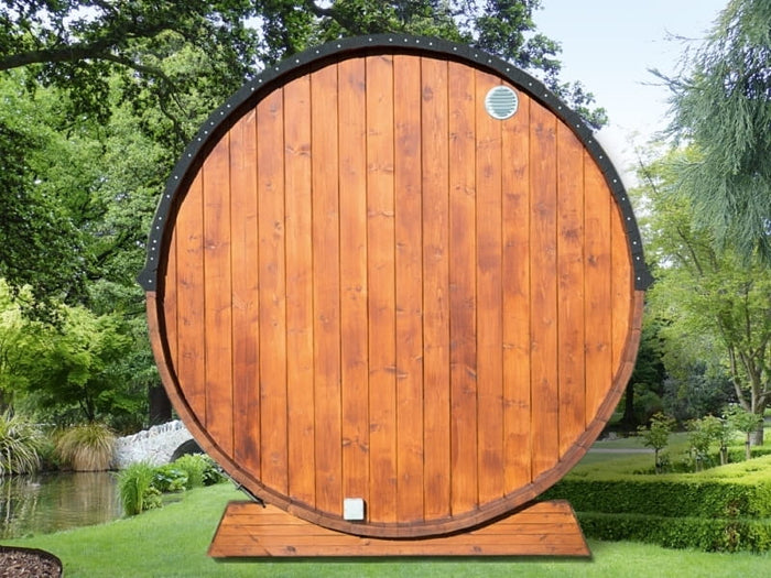 Wolff Finnhaus Saunafass Mini 160 als Bausatz inkl. roten Schindeln