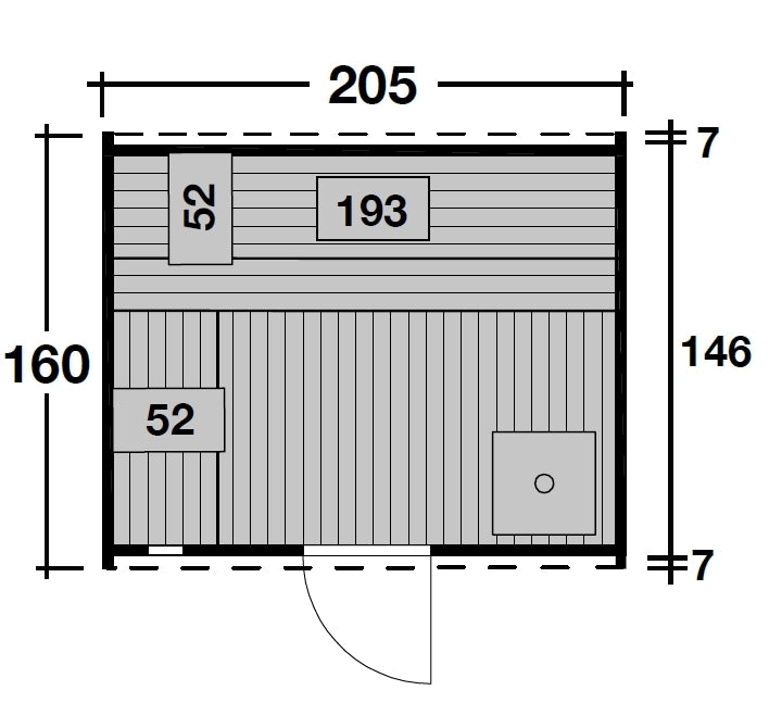 Wolff Finnhaus Saunafass Mini 160 als Bausatz inkl. roten Schindeln