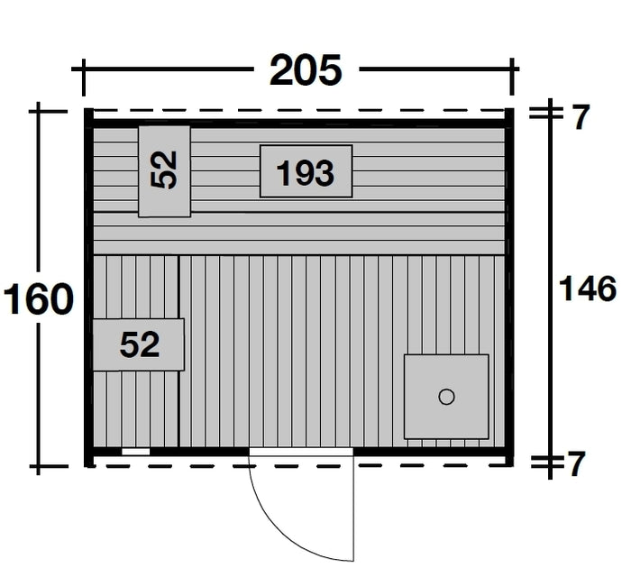Wolff Finnhaus Saunafass Mini 160 als Bausatz inkl. roten Schindeln