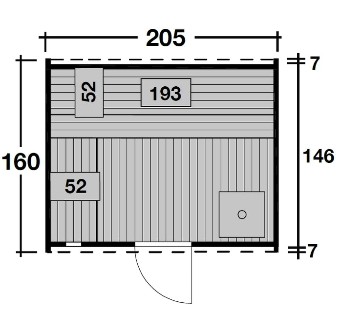 Wolff Finnhaus Saunafass Mini 160 komplett montiert inkl. roten Schindeln
