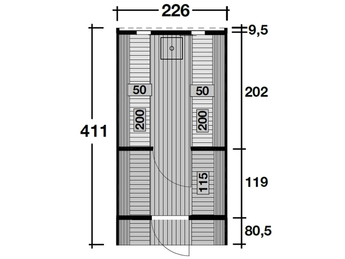 Wolff Finnhaus Saunafass Svenja 1 Premium Bausatz mit schwarzen Dachschindeln