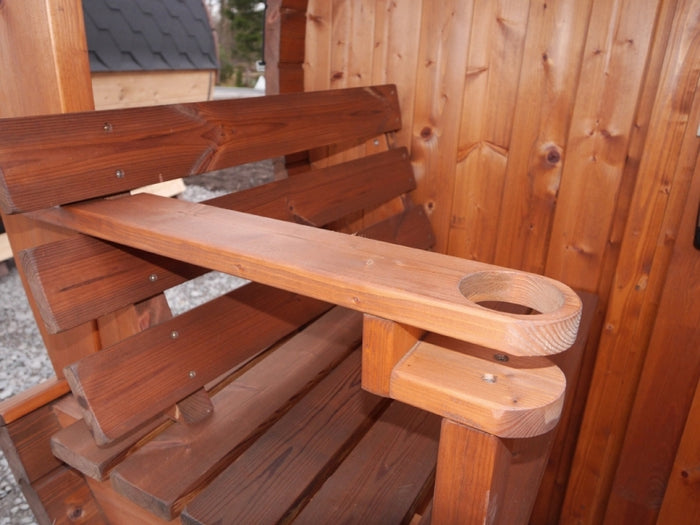 Wolff Finnhaus Saunafass Svenja 1 Premium Bausatz mit schwarzen Dachschindeln