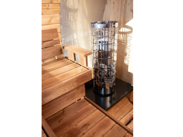 Wolff Finnhaus Saunafass Svenja 1 Premium Bausatz mit schwarzen Dachschindeln