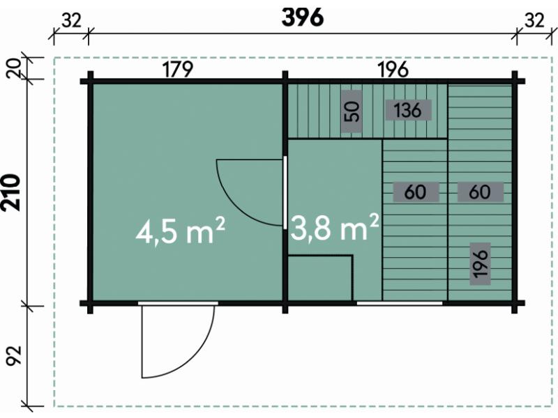 Wolff Finnhaus Saunahaus de luxe Sanna 70 -ohne Terrasse