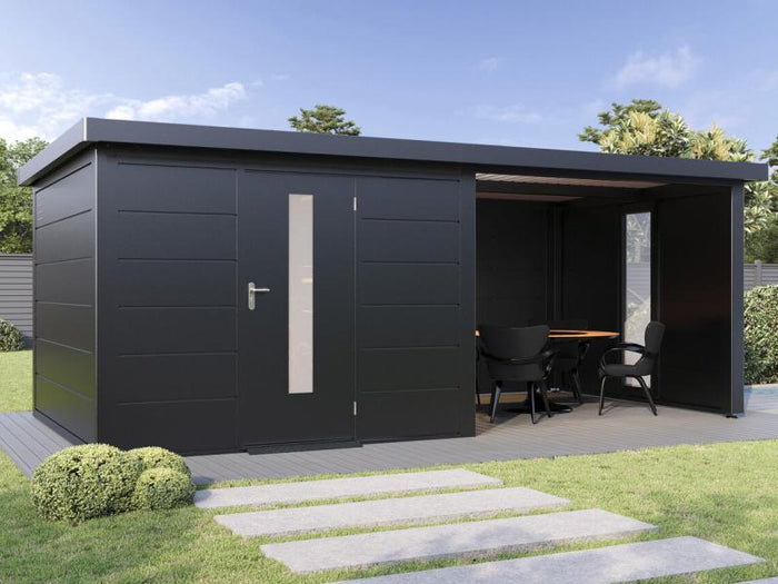 Wolff Finnhaus Seitenwand mit feststehendem Fenster, Terrasse 30