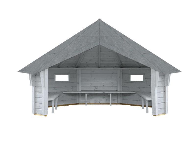 Wolff Finnhaus Wetterschutzhütte Wanja 3327 Betongrau