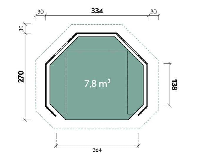Wolff Finnhaus Wetterschutzhütte Wanja 3327 Betongrau