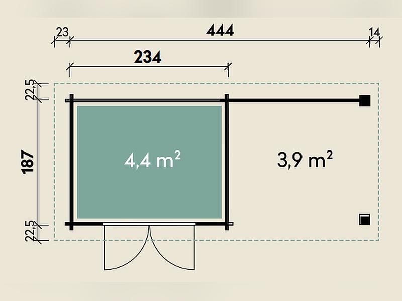 Wolff Finnhaus WPC-Haus Trend B grau mit Lounge