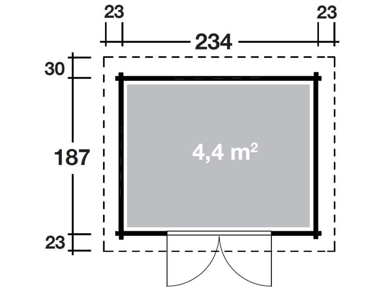 Wolff Finnhaus WPC-Haus Trend B grau mit Lounge