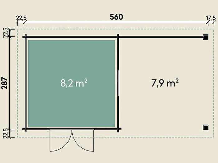 Wolff Finnhaus WPC-Haus Trend D grau mit Lounge