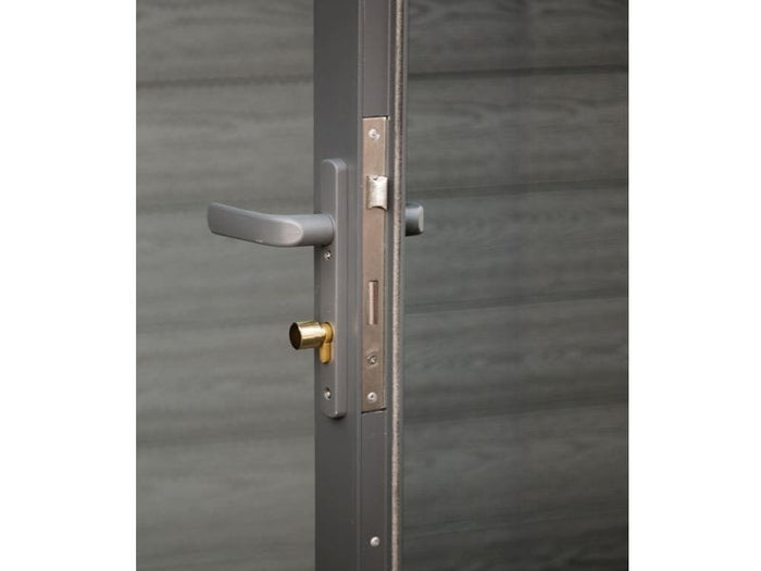 Wolff Finnhaus WPC-Haus Trend D grau mit Lounge