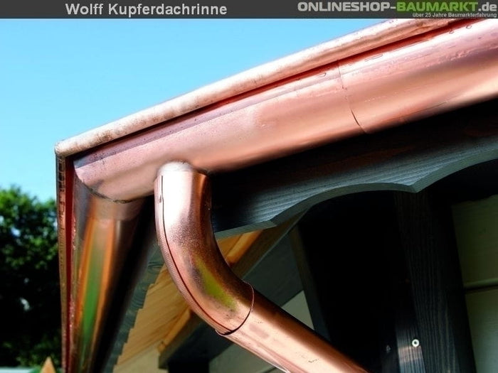 Wolff Pavillion-Dachrinne Kupfer Oval mit Kette