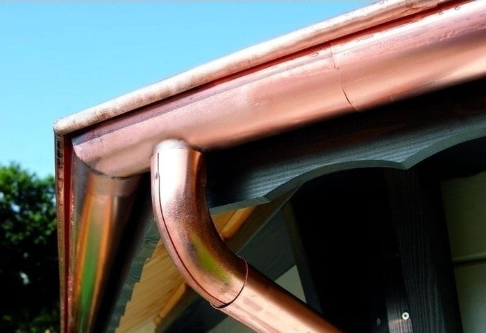 Wolff Pavillion-Dachrinne Kupfer Oval mit Kette