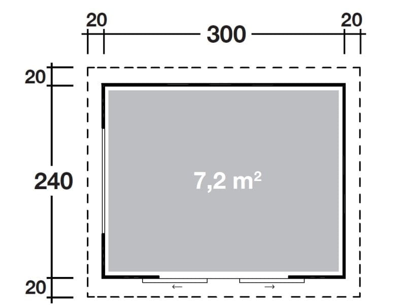 Wolff Pultdachhaus Pulti 28 ST-B mit Schiebetür naturbelassen