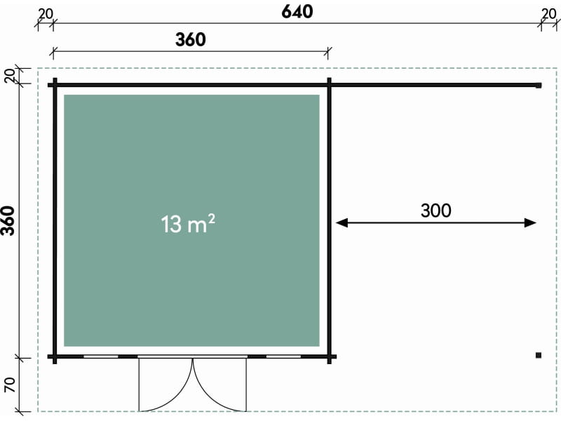 Wolff Pultdachhaus Trondheim 70-B XL mit Lounge Rechts