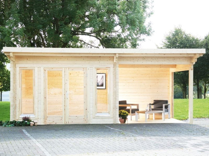 Wolff Pultdachhaus Trondheim 70-B XL mit Lounge Links