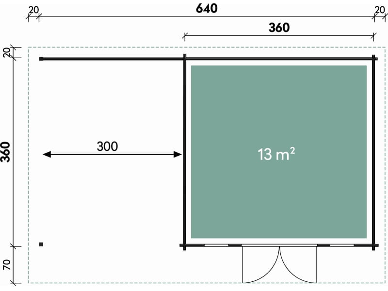 Wolff Pultdachhaus Trondheim 70-B XL mit Lounge Links