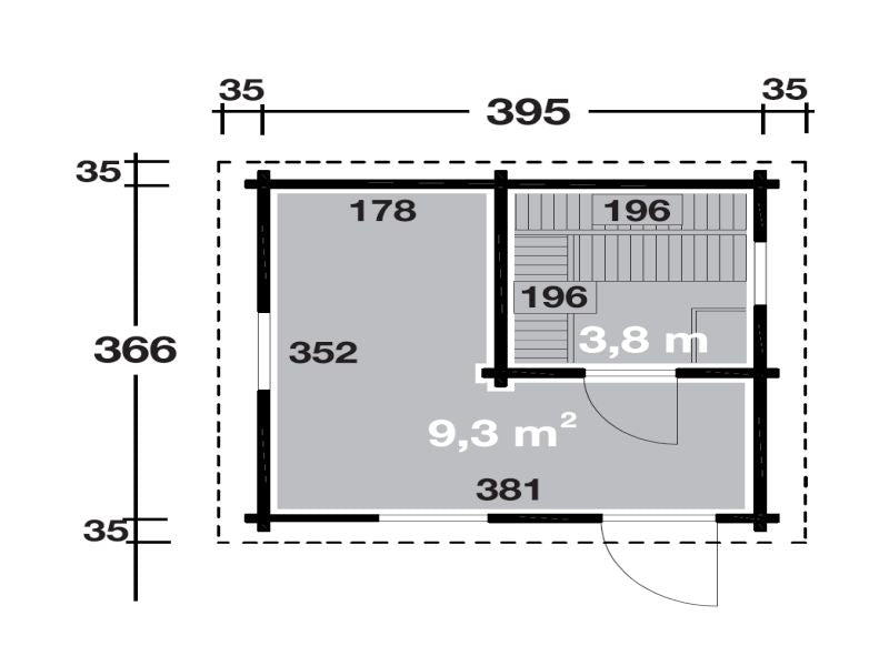 Wolff Saunahaus Keijo 70 Halbglastür