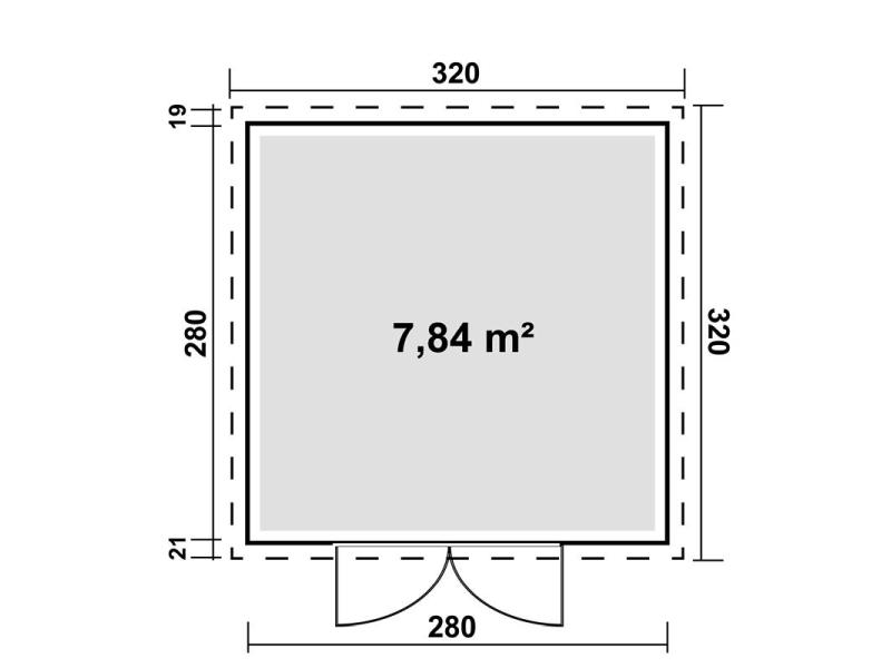 WPC Gartenhaus Linia 2828 inkl. Dachrinnen-Set, 2-farbig in Grau/Anthrazit