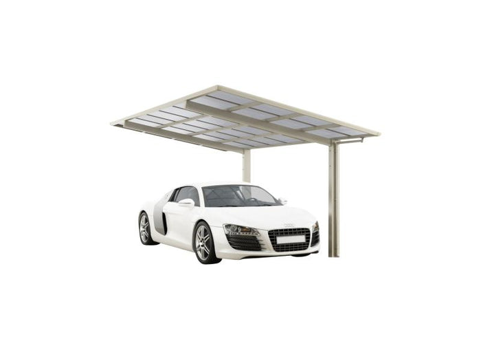 Ximax Aluminium Carport Linea Typ 60 Sonderlänge + Sonderbreite XS Edelstahl-Look