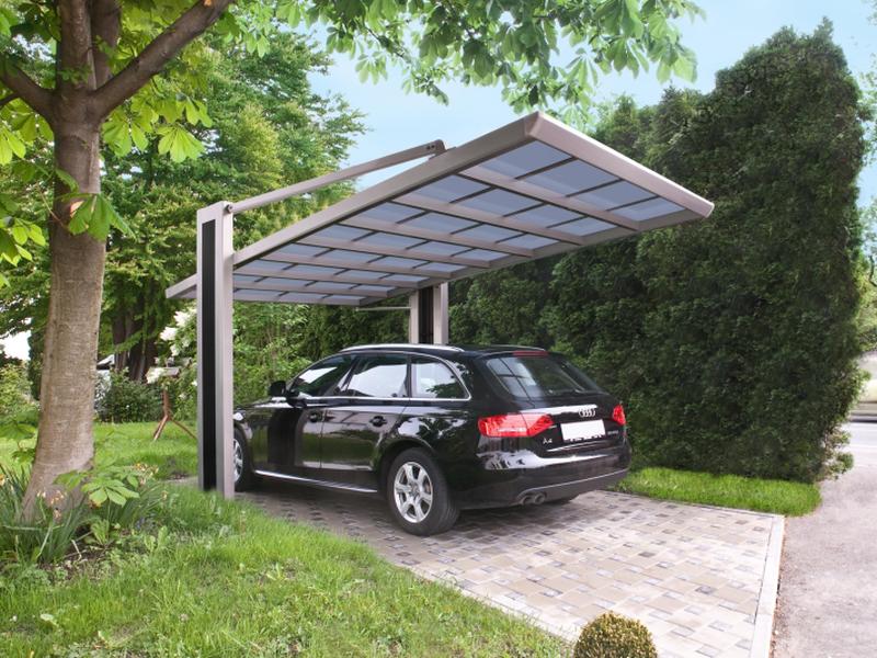 Ximax Aluminium Carport My-Port Typ 2450 Typ 60 Sonderhöhe Edelstahl-Look