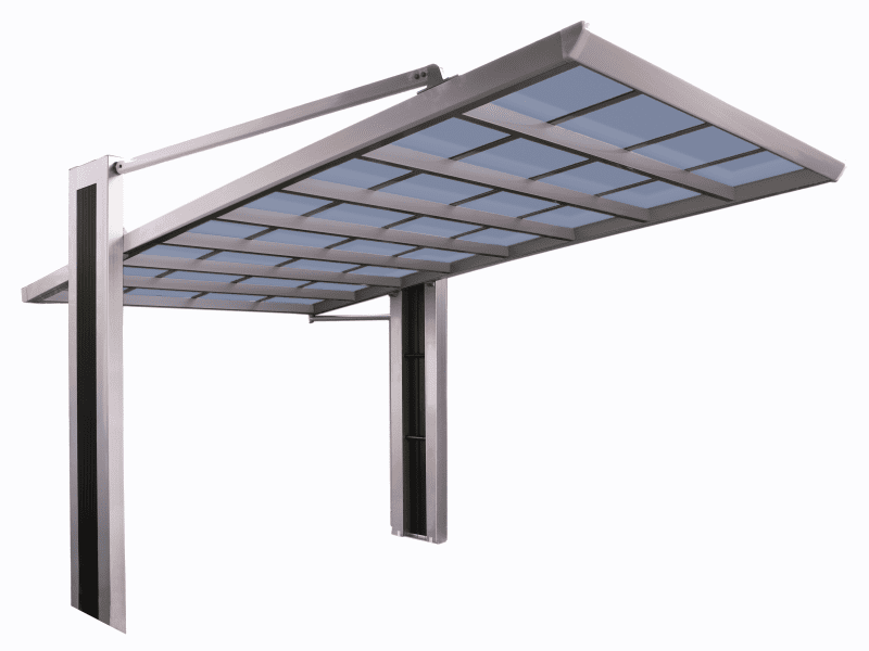 Ximax Aluminium Carport My-Port Typ 2550 Typ 150 Sonderhöhe Edelstahl-Look