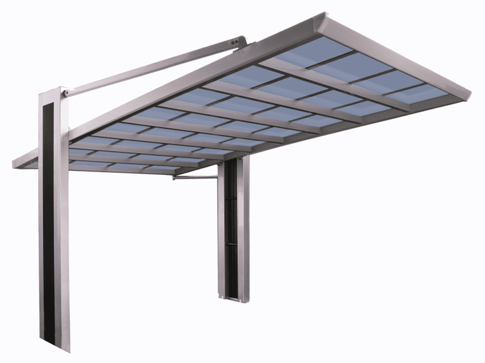 Ximax Aluminium Carport My-Port Typ 2550 Typ 150 Sonderhöhe Edelstahl-Look