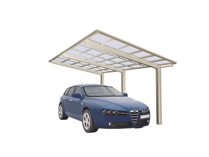 Ximax Aluminium Carport Portoforte Typ 110 Sonderlänge Edelstahl-Look